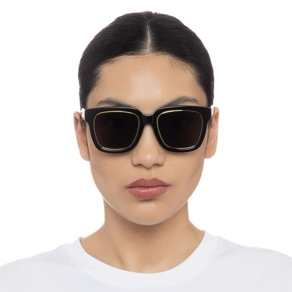Gucci GG1136SA 001 Sunglasses Black/Gold Grey Square Women GG 1136SA main image 8